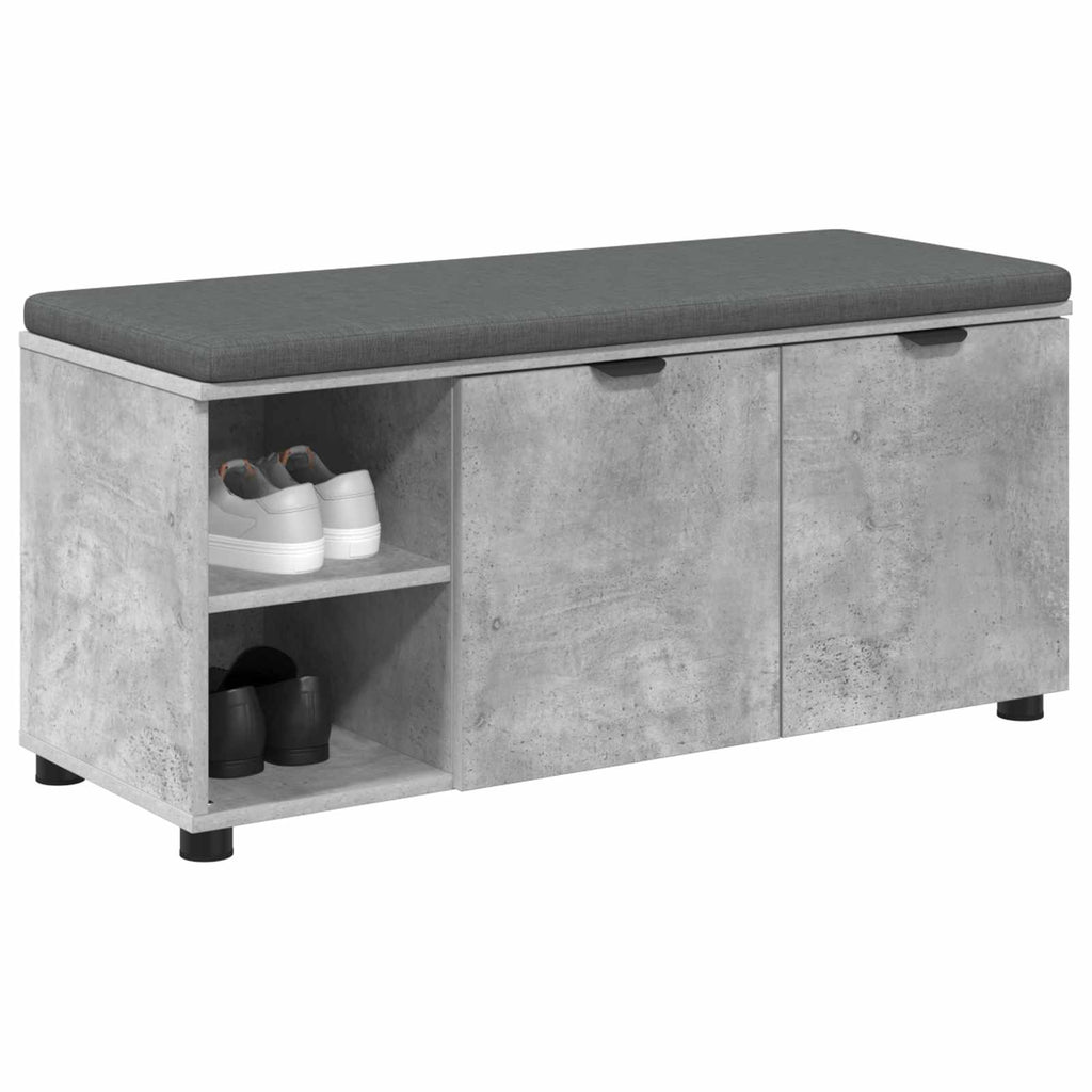 vidaXL Ławka w przedpokoju z poduszką Betonowy Szary 100 x 38 x 46 cm