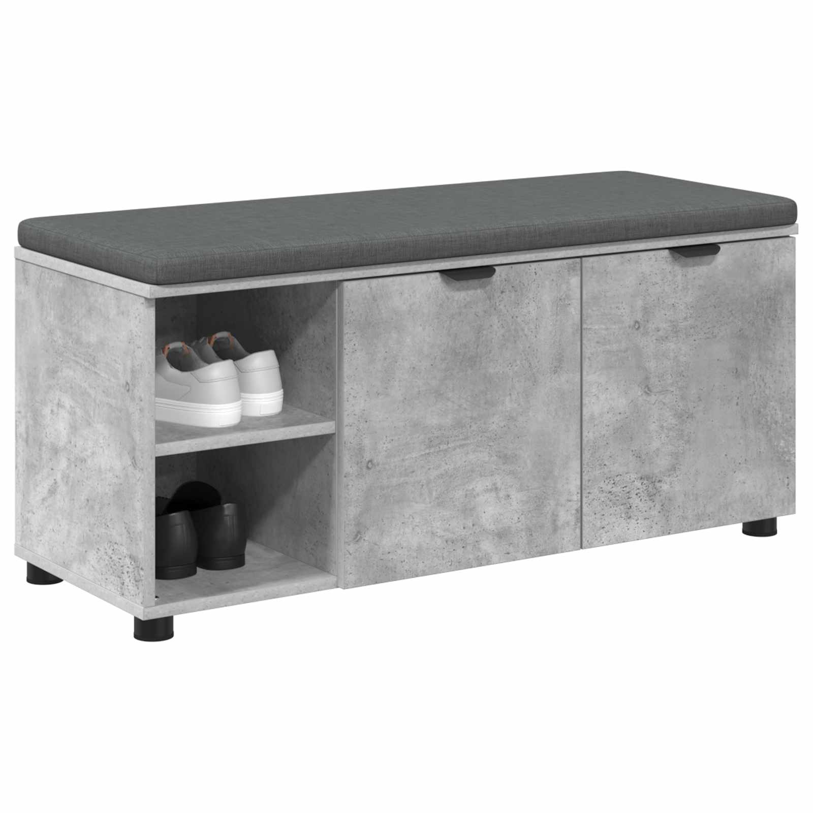 vidaXL Ławka w przedpokoju z poduszką Betonowy Szary 100 x 38 x 46 cm