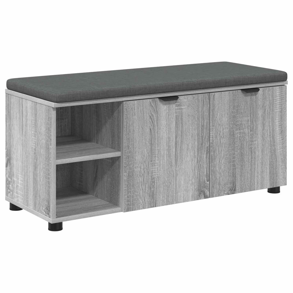 vidaXL Ławka w przedpokoju z poduszką Szary Sonoma 100 x 38 x 46 cm