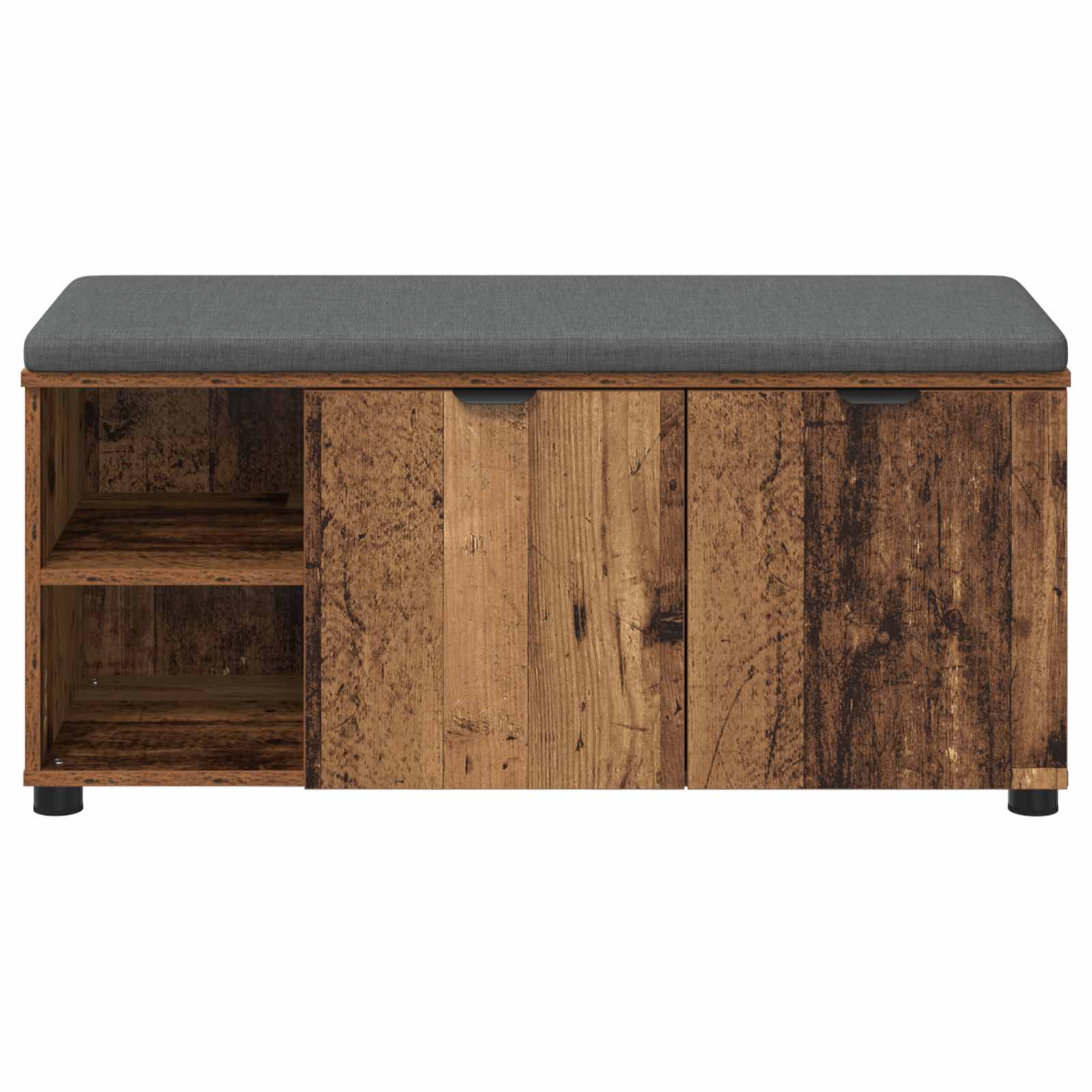 vidaXL Ławka w przedpokoju z poduszką Stare drewno 100 x 38 x 46 cm