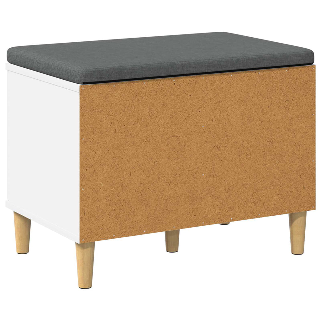 vidaXL Ławka w przedpokoju z poduszką z drzwiami Biały 60 x 38 x 46 cm