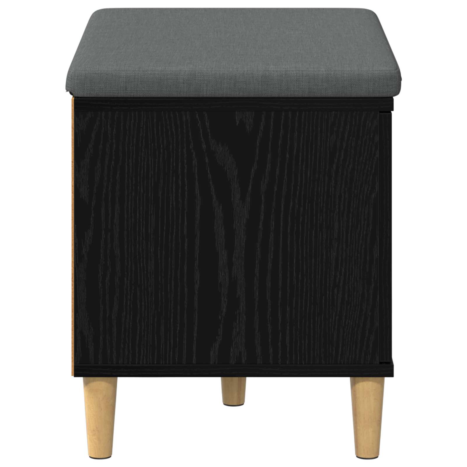 vidaXL Ławka w przedpokoju z poduszką Czarny Dąb 60 x 38 x 46 cm