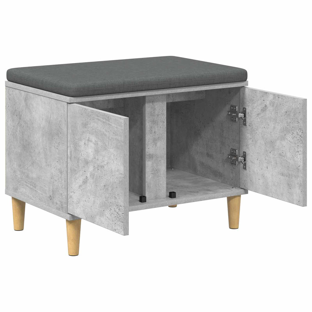 vidaXL Ławka w przedpokoju z poduszką Betonowy Szary 60 x 38 x 46 cm