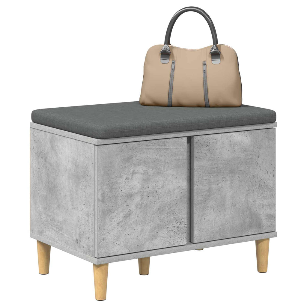 vidaXL Ławka w przedpokoju z poduszką Betonowy Szary 60 x 38 x 46 cm
