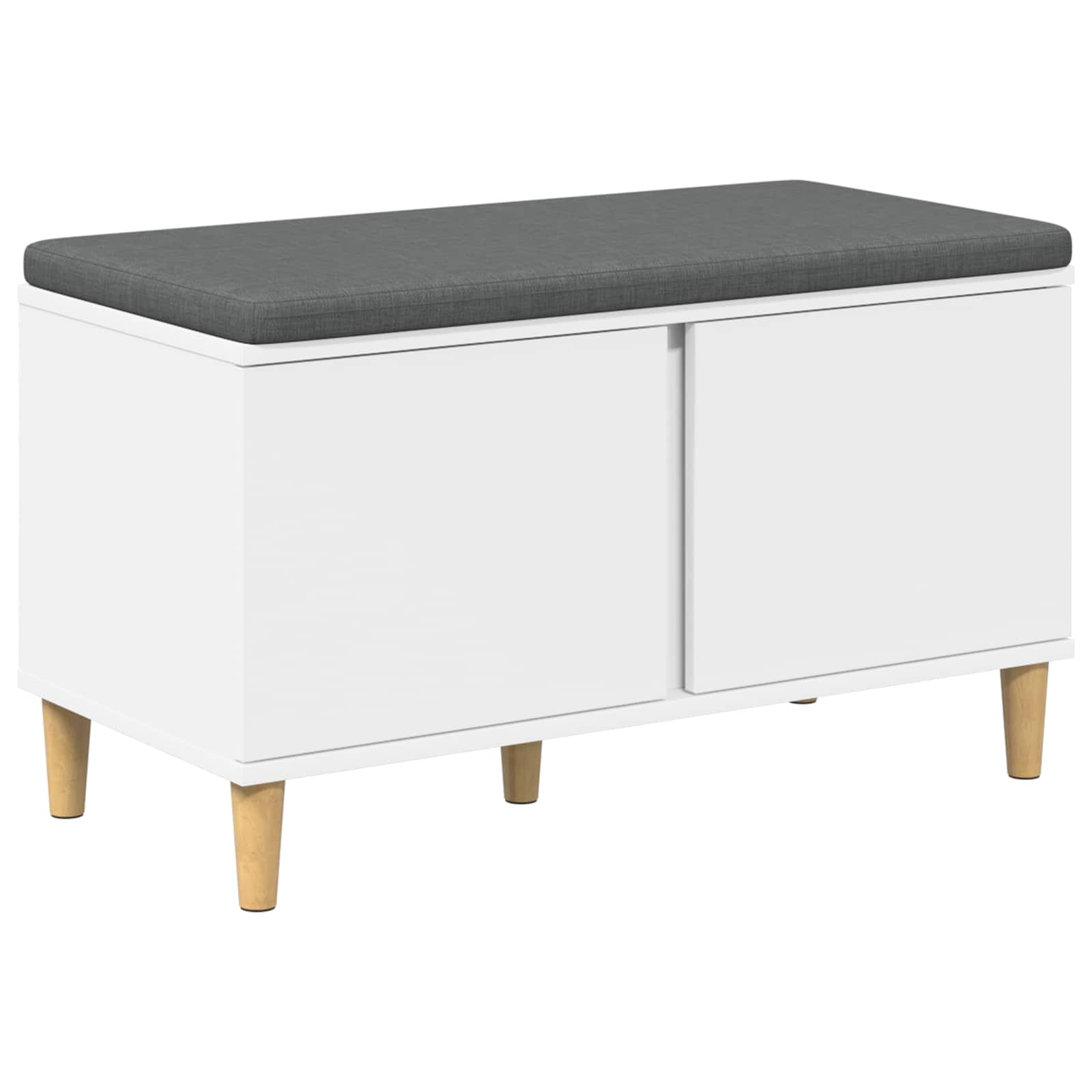 vidaXL Ławka w przedpokoju z poduszką z drzwiami Biały 80 x 38 x 46 cm