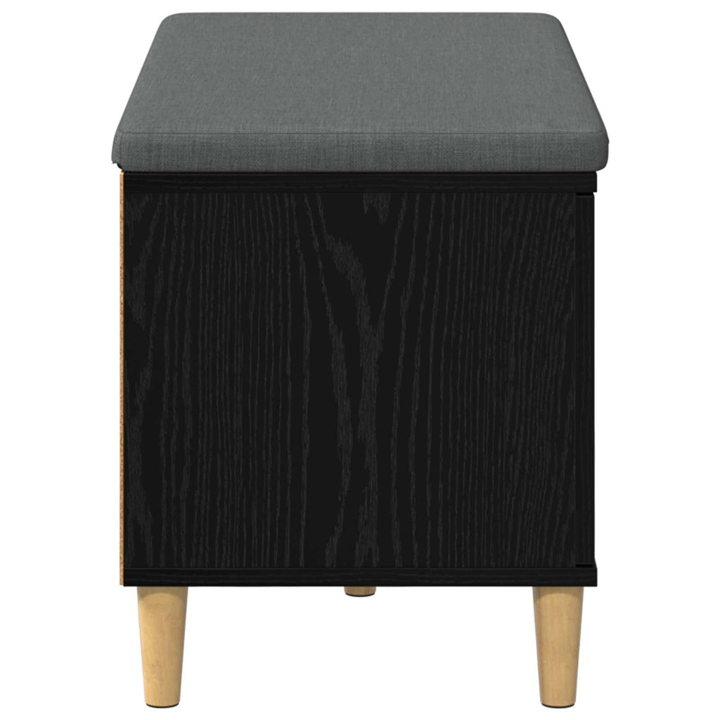 vidaXL Ławka w przedpokoju z poduszką Czarny Dąb 80 x 38 x 46 cm