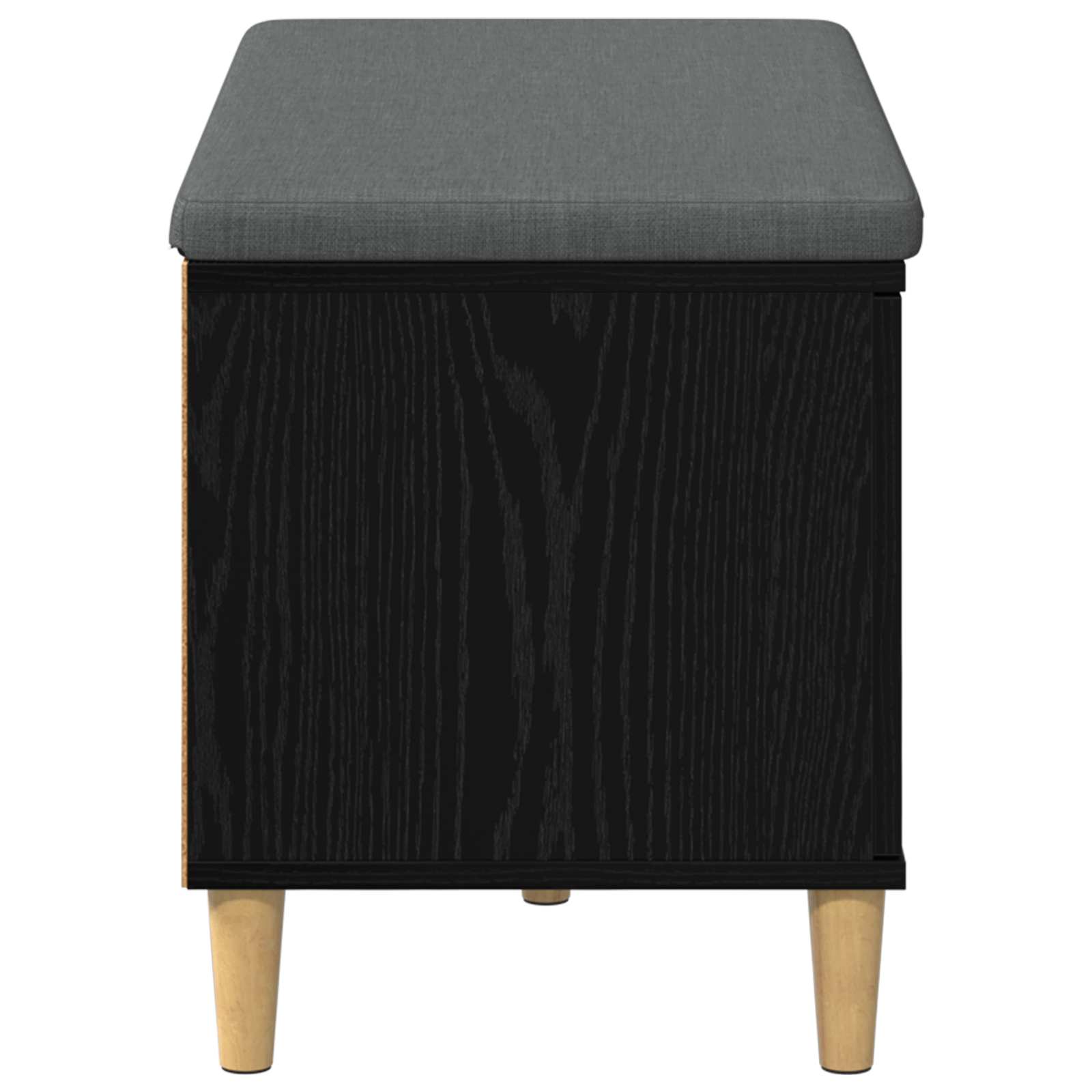 vidaXL Ławka w przedpokoju z poduszką Czarny Dąb 80 x 38 x 46 cm