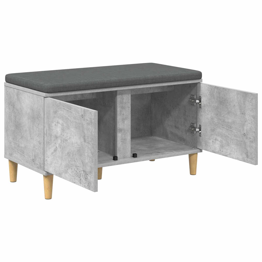 vidaXL Ławka w przedpokoju z poduszką Betonowy Szary 80 x 38 x 46 cm