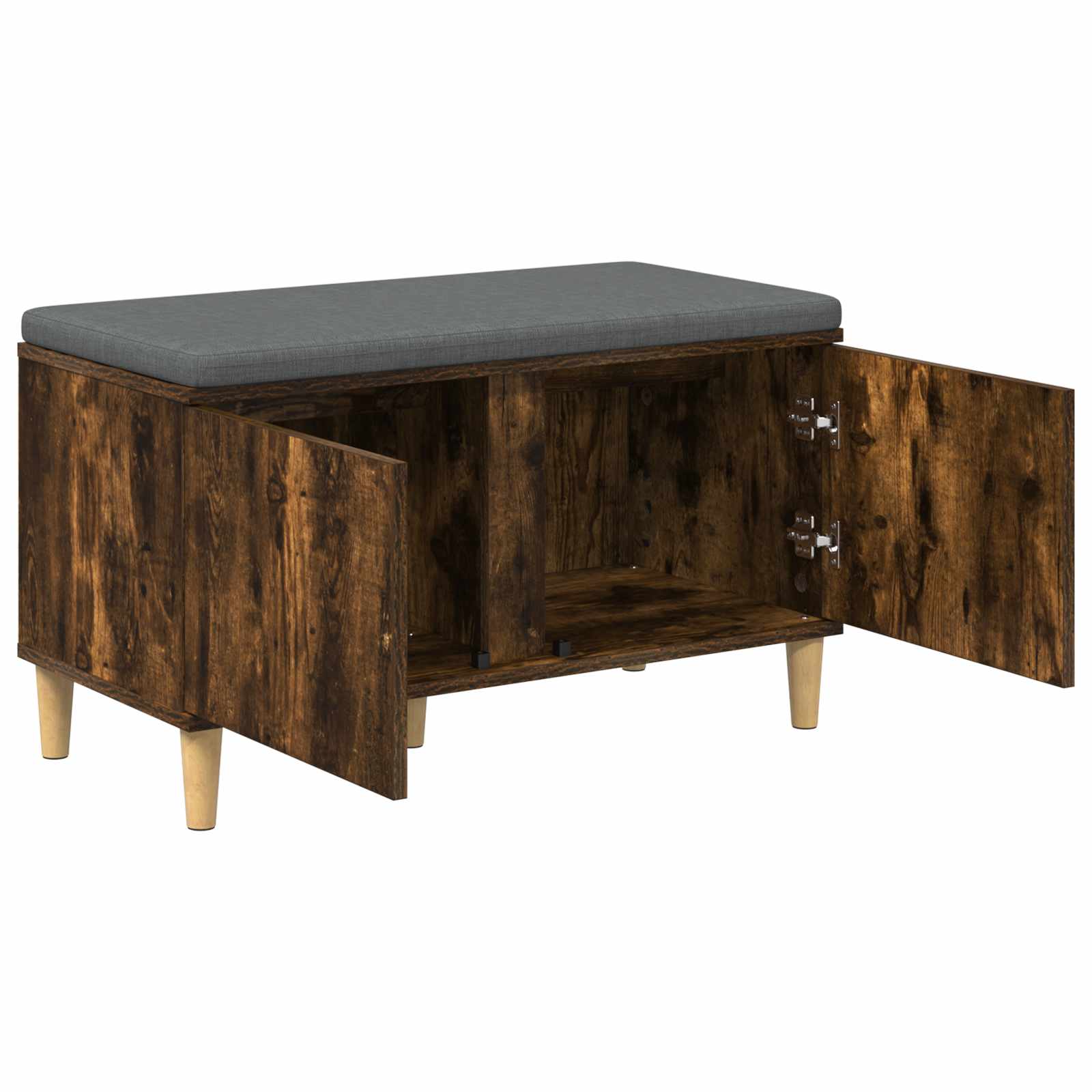 vidaXL Ławka w przedpokoju z poduszką Dąb Wędzony 80 x 38 x 46 cm