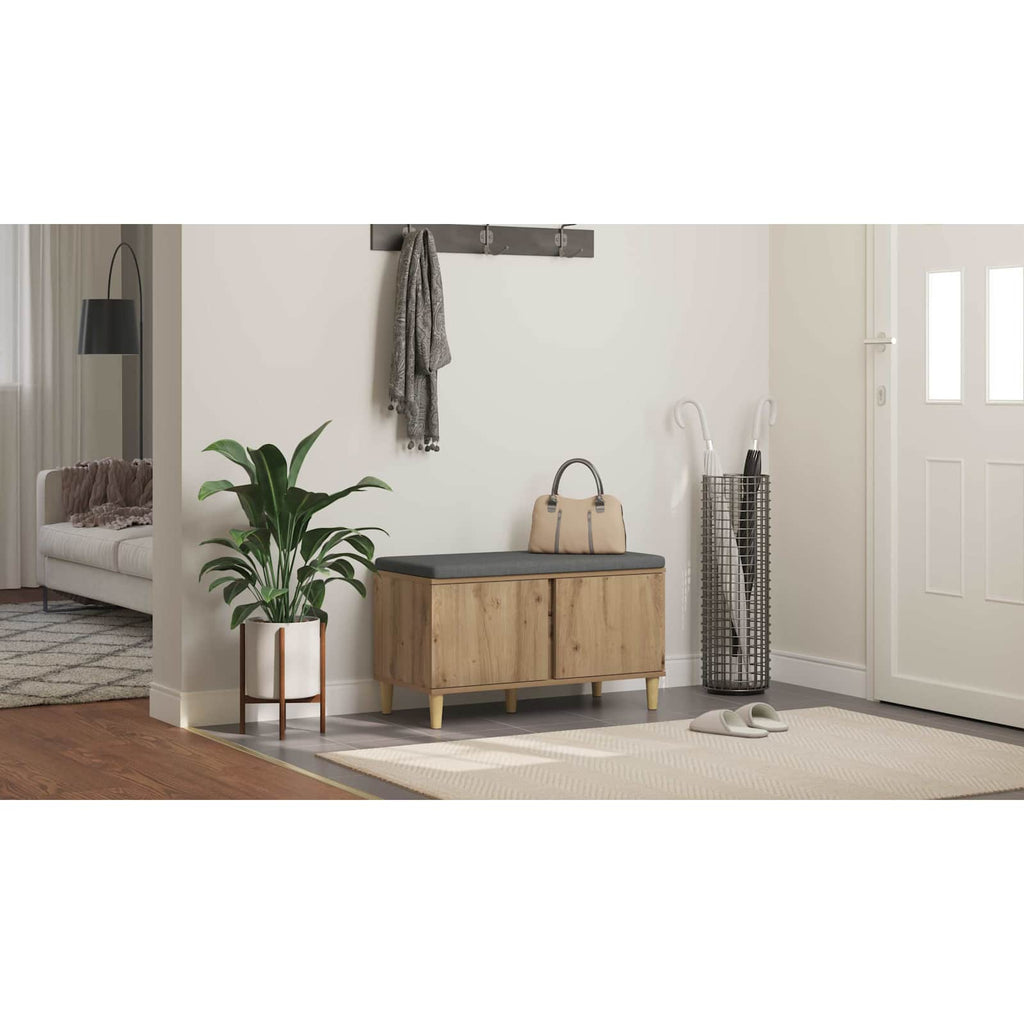 vidaXL Ławka w przedpokoju Dąb Rzemieślniczy 80 x 38 x 46 cm