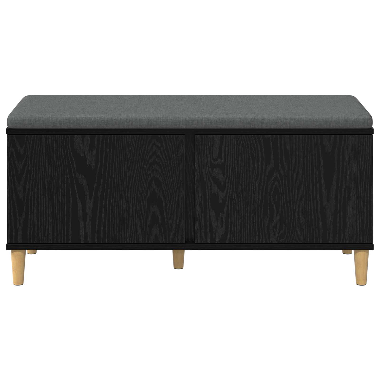 vidaXL Ławka w przedpokoju z poduszką Czarny Dąb 100 x 38 x 46 cm