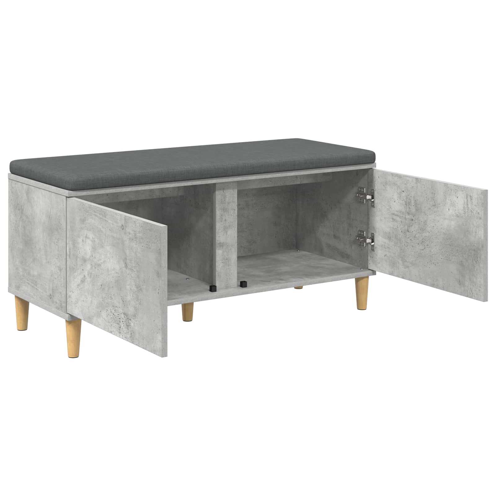 vidaXL Ławka w przedpokoju z poduszką Betonowy Szary 100 x 38 x 46 cm