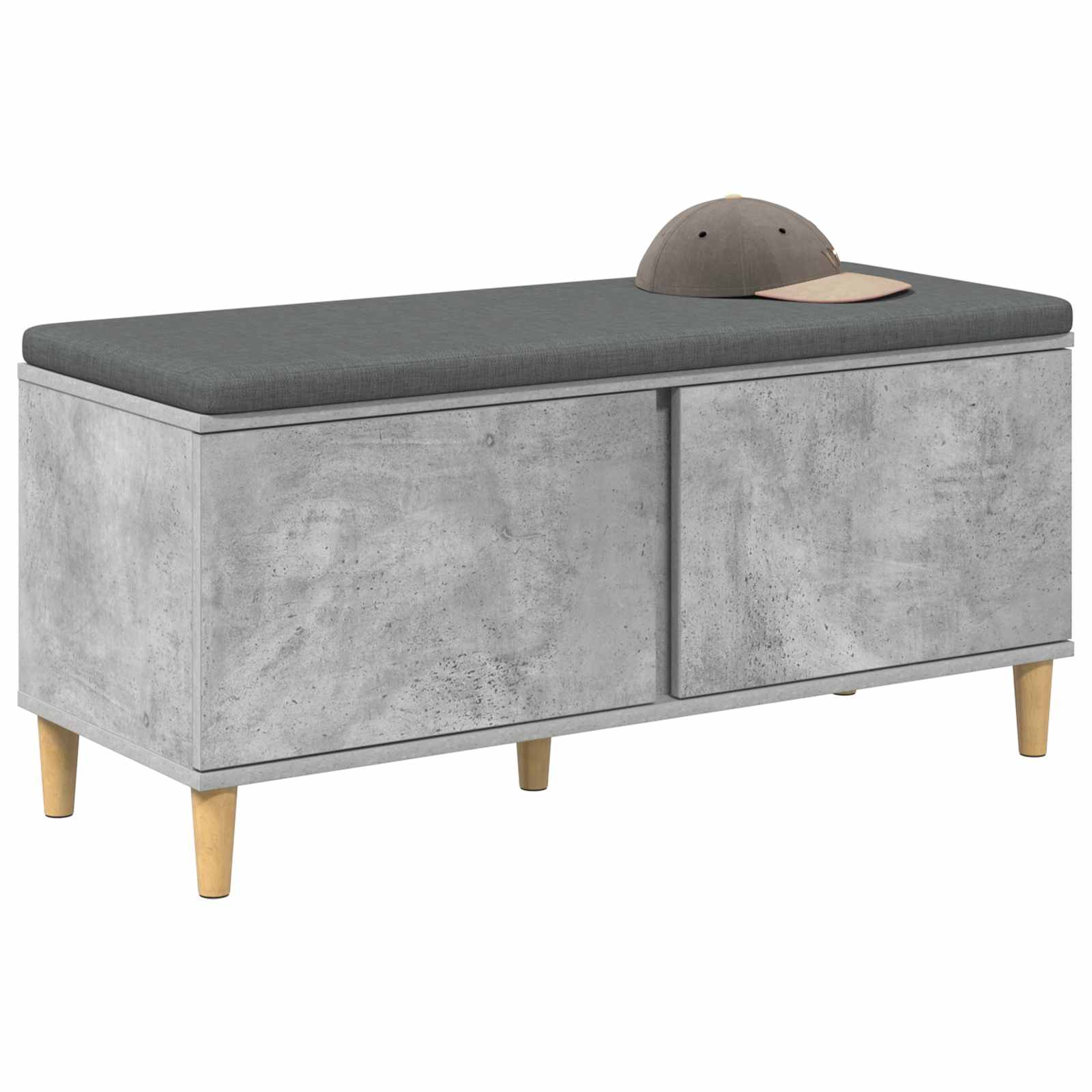 vidaXL Ławka w przedpokoju z poduszką Betonowy Szary 100 x 38 x 46 cm