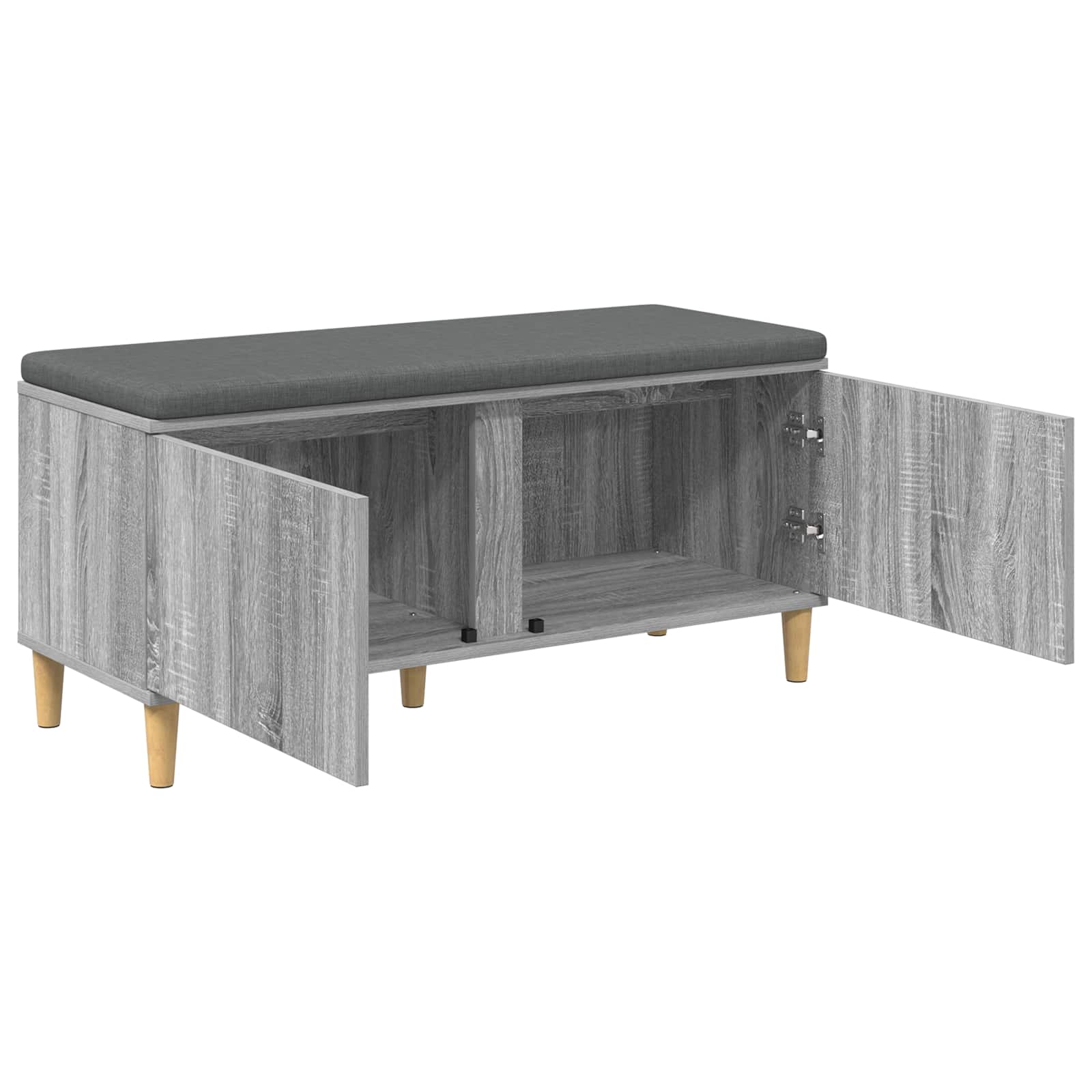 vidaXL Ławka w przedpokoju z poduszką Szary Sonoma 100 x 38 x 46 cm