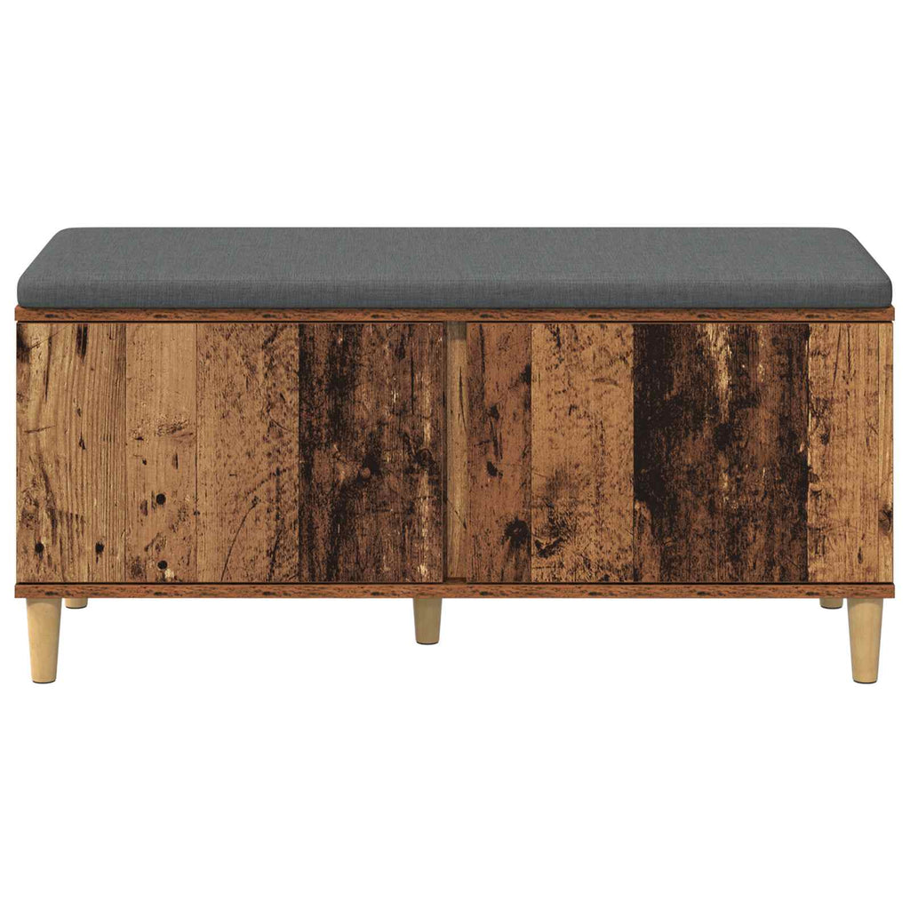 vidaXL Ławka w przedpokoju z poduszką Stare drewno 100 x 38 x 46 cm