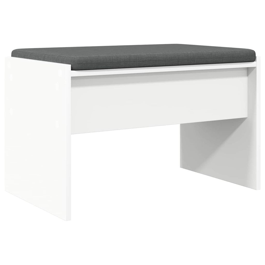 vidaXL Ławka w przedpokoju z poduszką Biały 63 x 38 x 40 cm