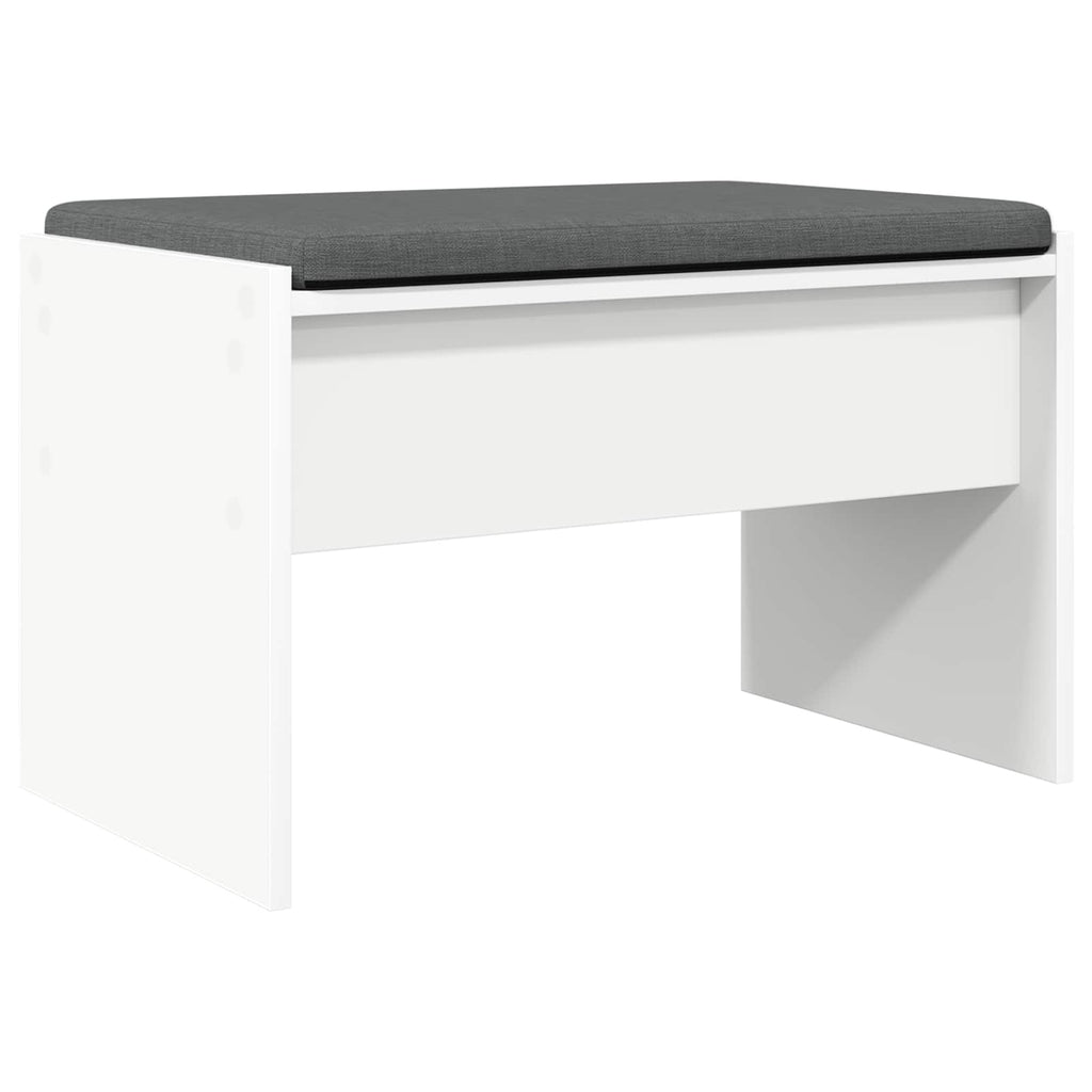 vidaXL Ławka w przedpokoju z poduszką Biały 63 x 38 x 40 cm