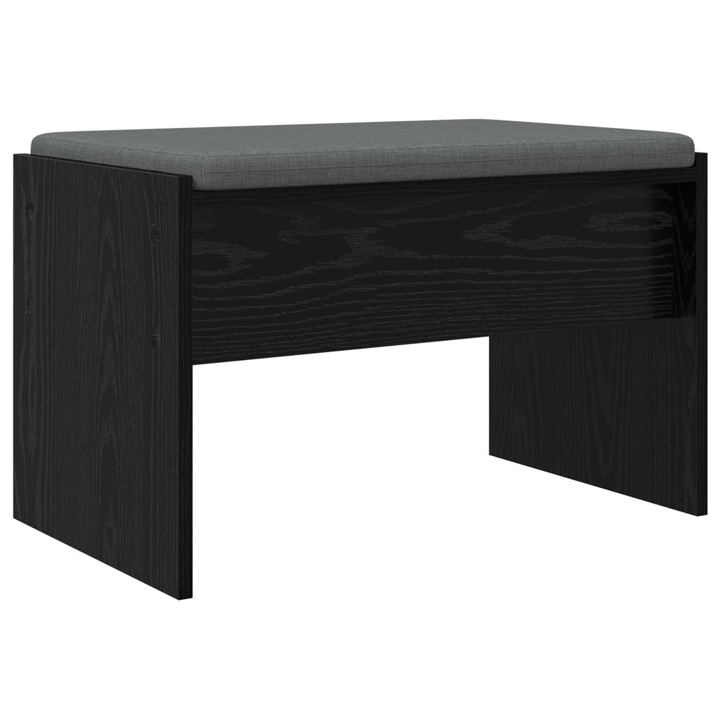 vidaXL Ławka w przedpokoju z poduszką Czarny Dąb 63 x 38 x 40 cm