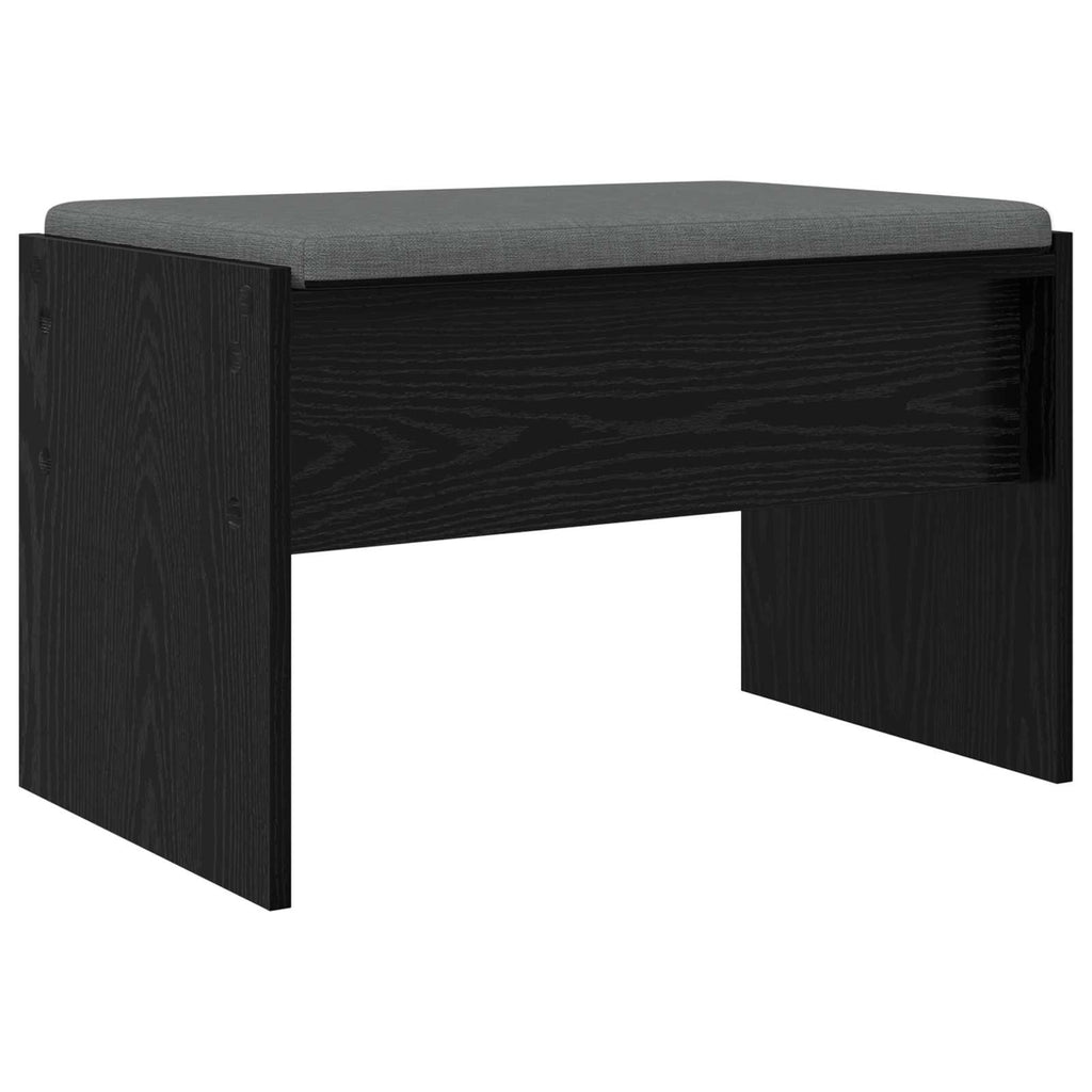vidaXL Ławka w przedpokoju z poduszką Czarny Dąb 63 x 38 x 40 cm