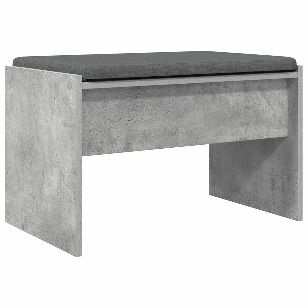 vidaXL Ławka w przedpokoju z poduszką Betonowy szary 63 x 38 x 40 cm