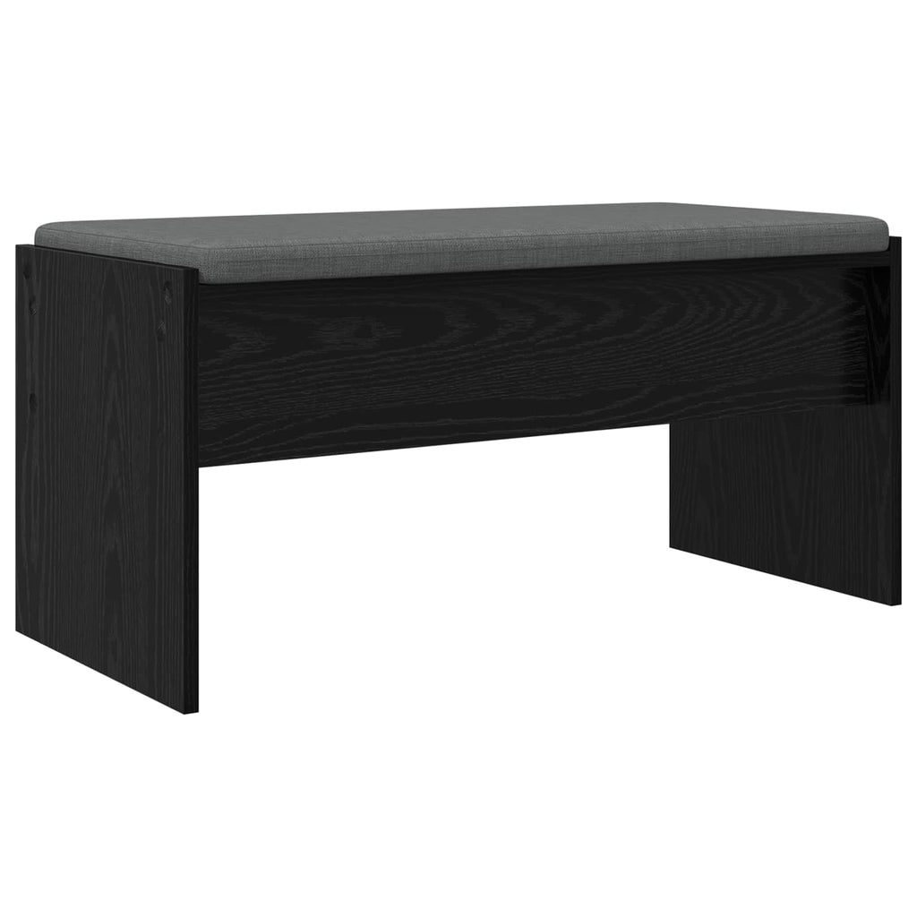 vidaXL Ławka w przedpokoju z poduszką Czarny Dąb 83 x 38 x 40 cm