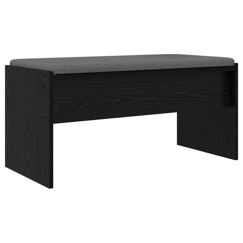 vidaXL Ławka w przedpokoju z poduszką Czarny Dąb 83 x 38 x 40 cm