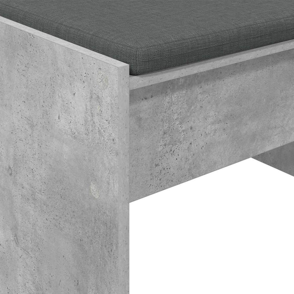 vidaXL Ławka w przedpokoju z poduszką Betonowy szary 83 x 38 x 40 cm