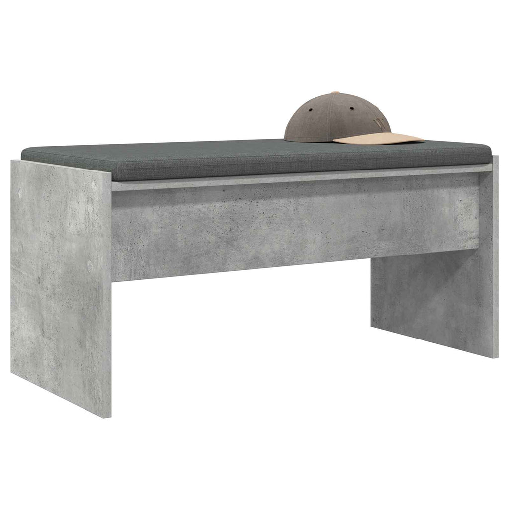 vidaXL Ławka w przedpokoju z poduszką Betonowy szary 83 x 38 x 40 cm