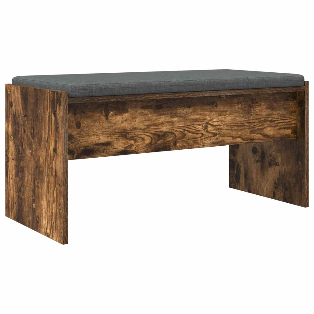 vidaXL Ławka w przedpokoju z poduszką Dąb wędzony 83 x 38 x 40 cm