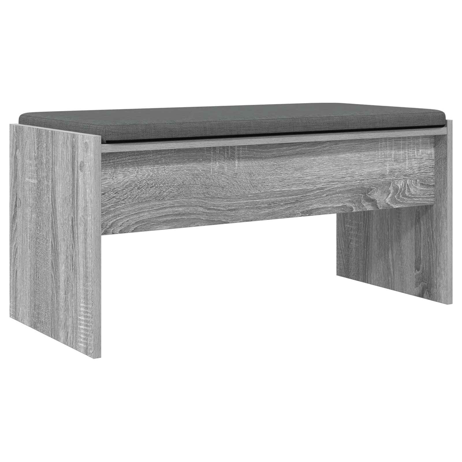 vidaXL Ławka w przedpokoju z poduszką Szary Sonoma 83 x 38 x 40 cm