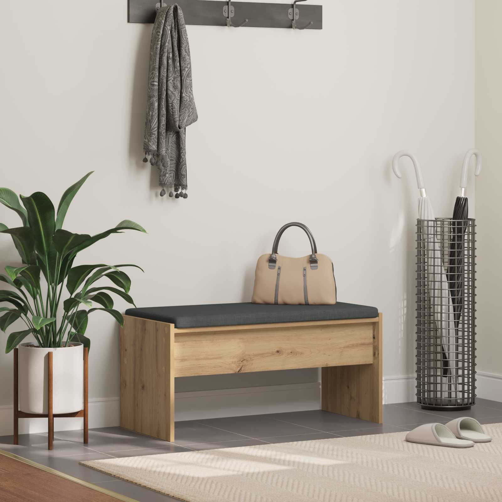 vidaXL Ławka w przedpokoju Dąb rzemieślniczy 83 x 38 x 40 cm