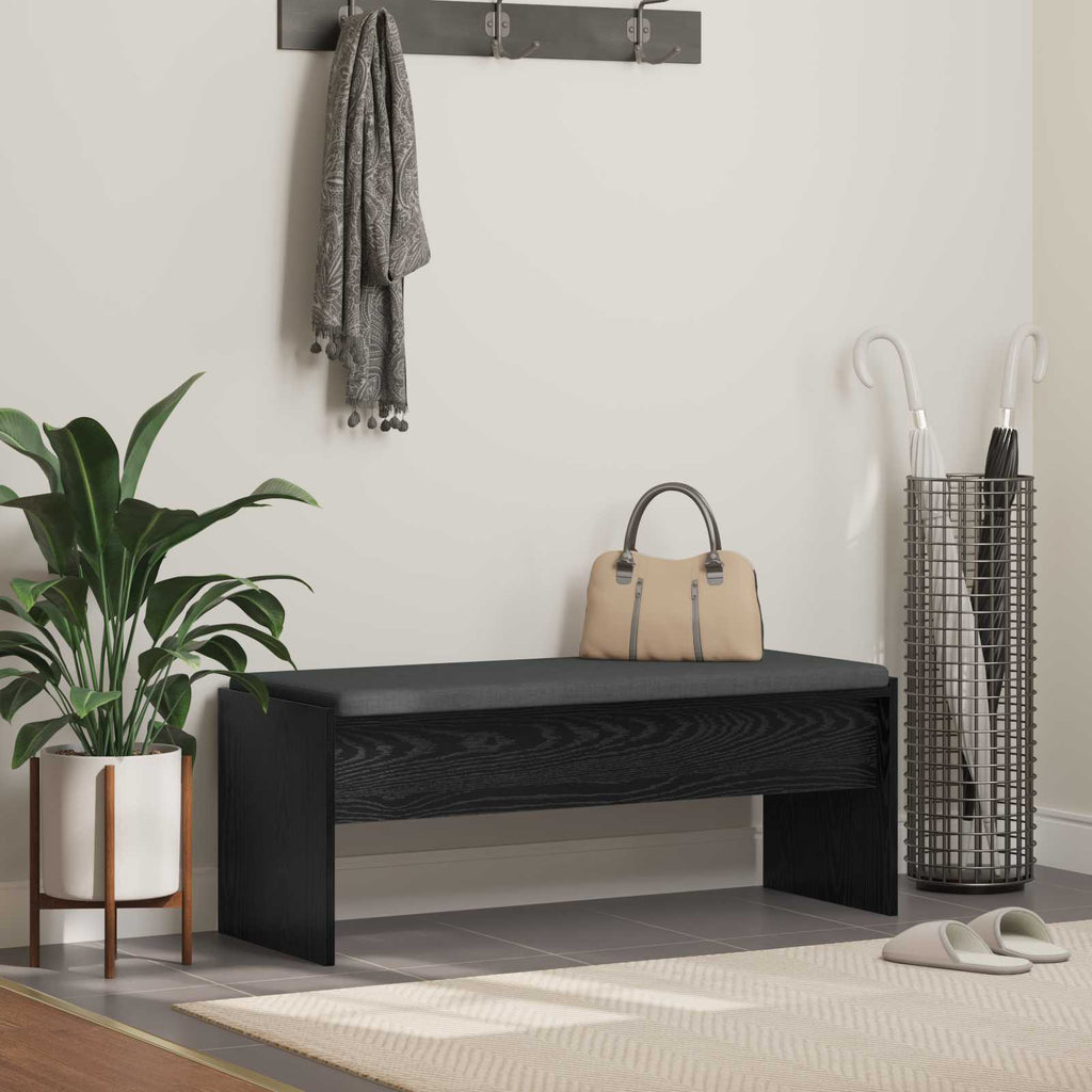 vidaXL Ławka w przedpokoju z poduszką Czarny Dąb 103 x 38 x 40 cm