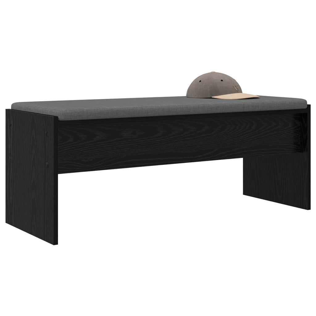 vidaXL Ławka w przedpokoju z poduszką Czarny Dąb 103 x 38 x 40 cm