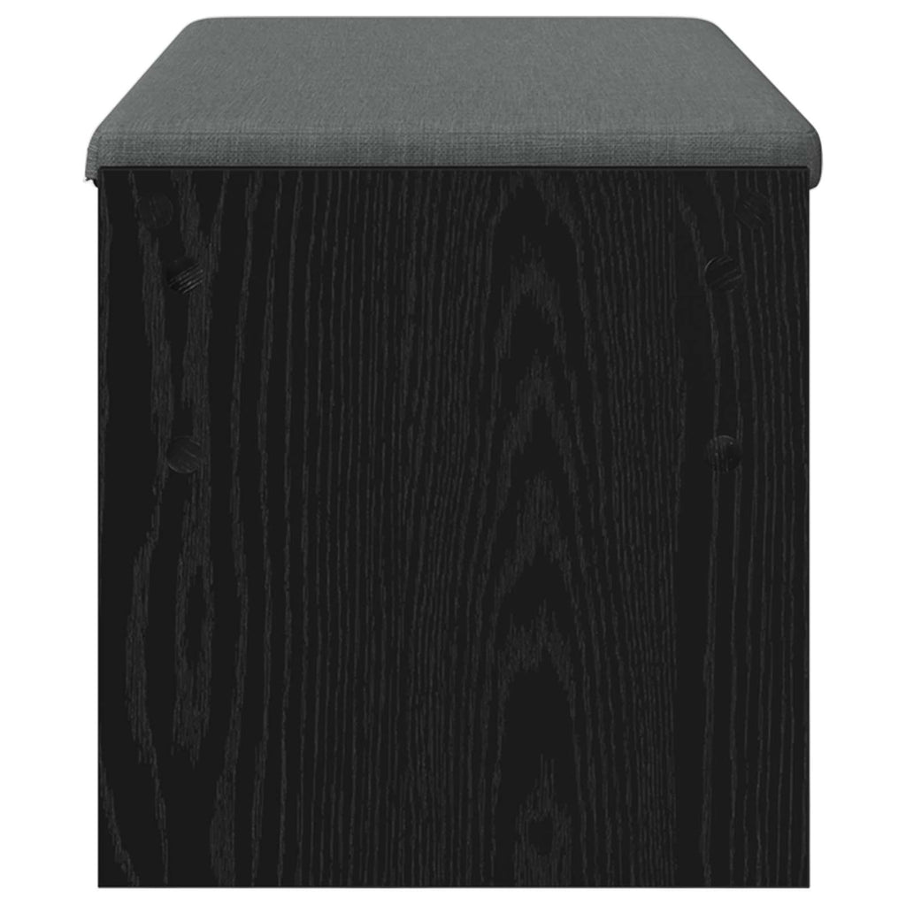 vidaXL Ławka w przedpokoju z poduszką Czarny Dąb 103 x 38 x 40 cm