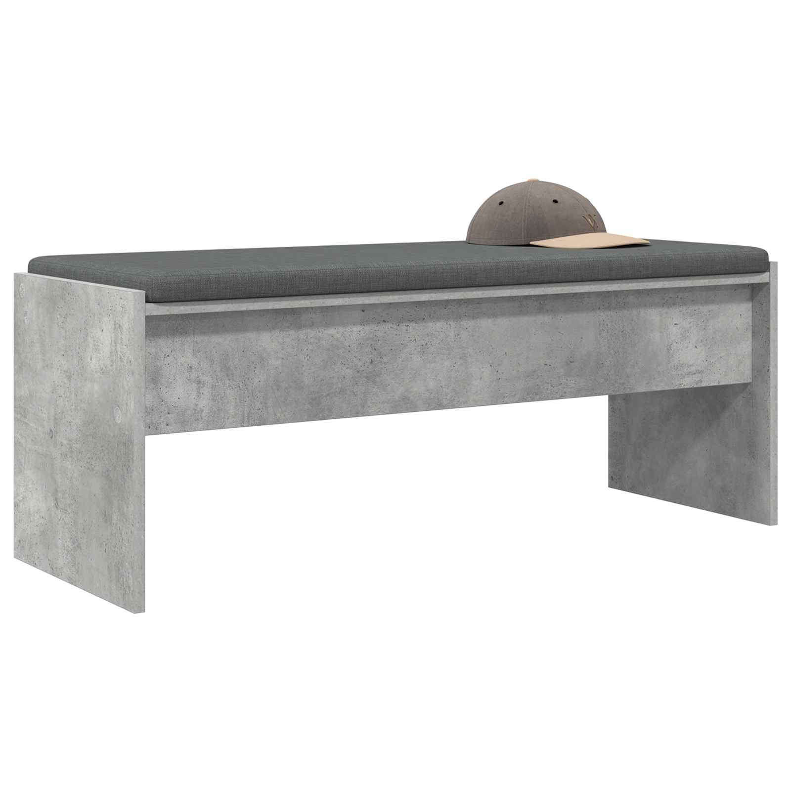 vidaXL Ławka w przedpokoju z poduszką Betonowy szary 103 x 38 x 40 cm