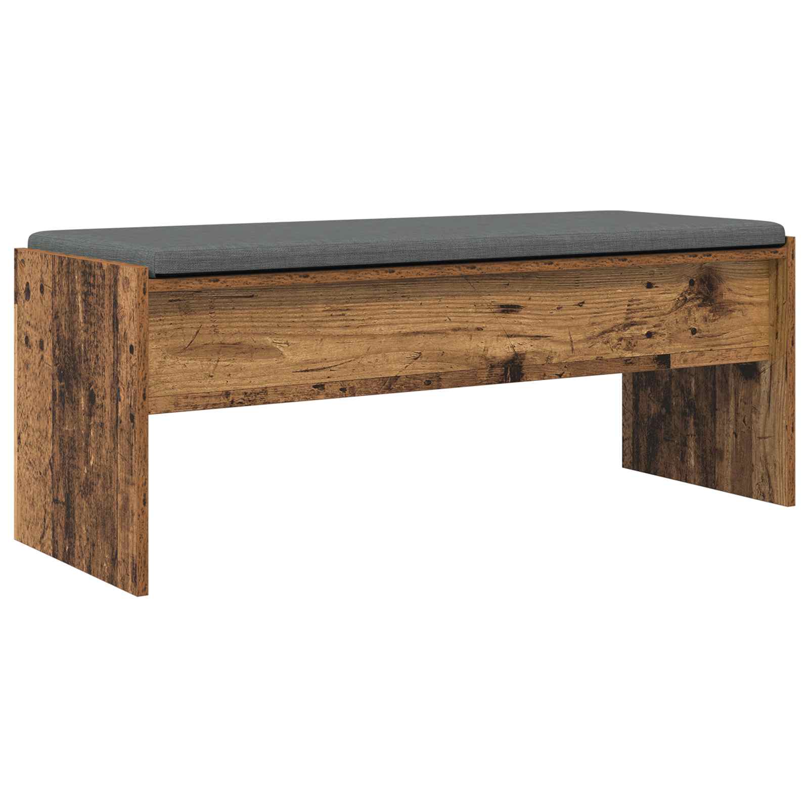vidaXL Ławka w przedpokoju z poduszką Stare drewno 103 x 38 x 40 cm
