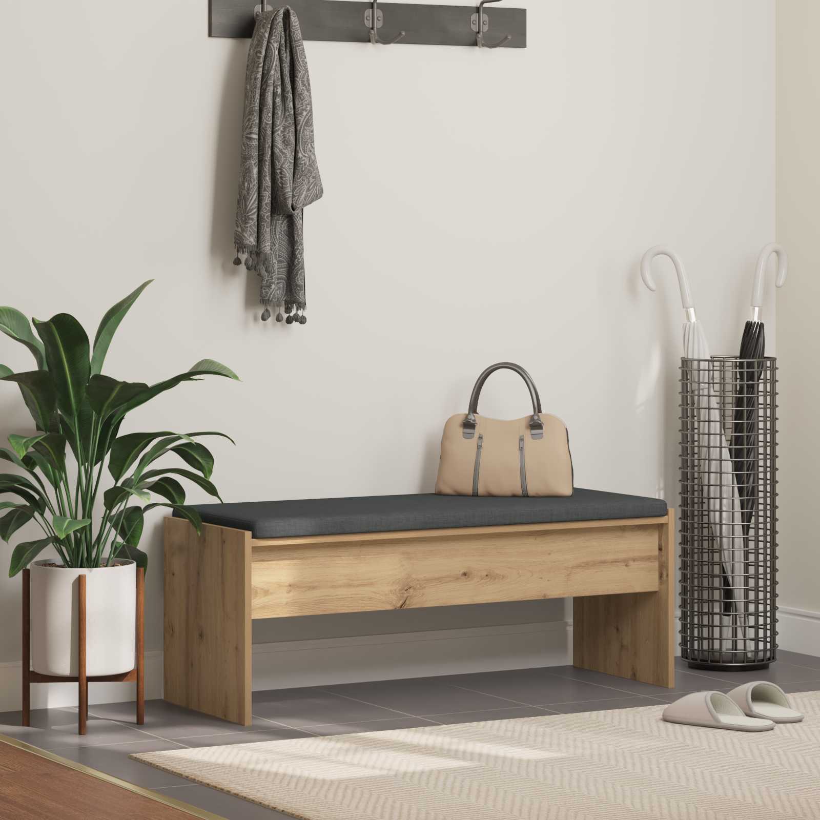 vidaXL Ławka w przedpokoju Dąb rzemieślniczy 103 x 38 x 40 cm