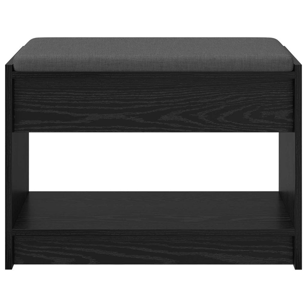 vidaXL Ławka w przedpokoju z poduszką Czarny Dąb 63 x 38 x 45 cm