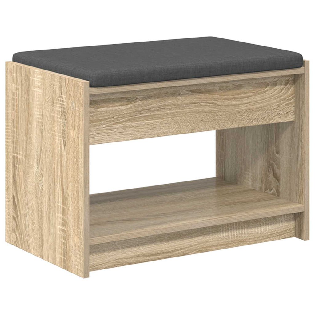 vidaXL Ławka w przedpokoju z poduszką Dąb Sonoma 63 x 38 x 45 cm