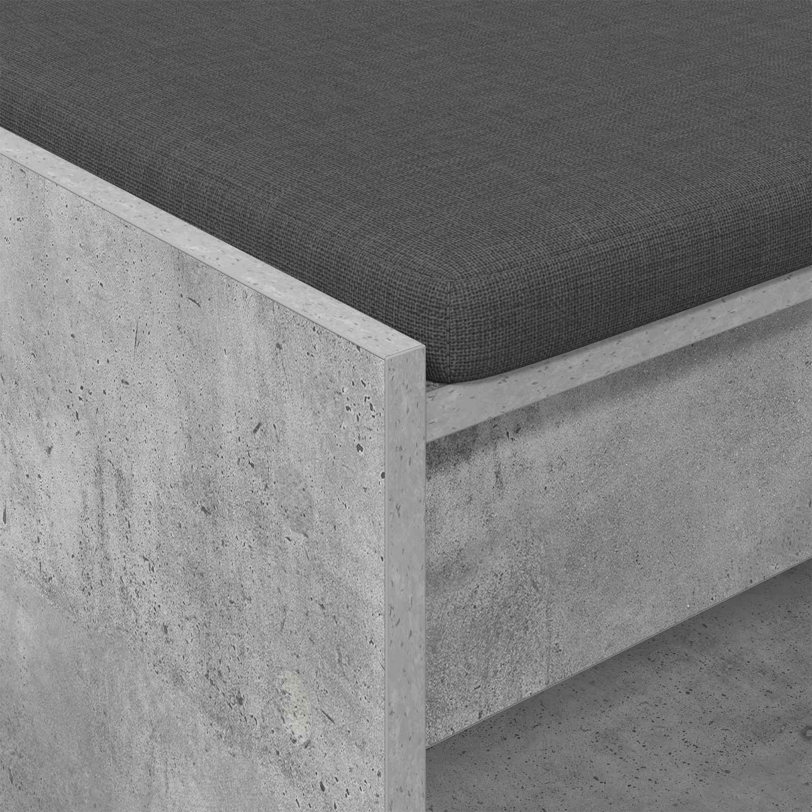 vidaXL Ławka w przedpokoju z poduszką Betonowy Szary 63 x 38 x 45 cm