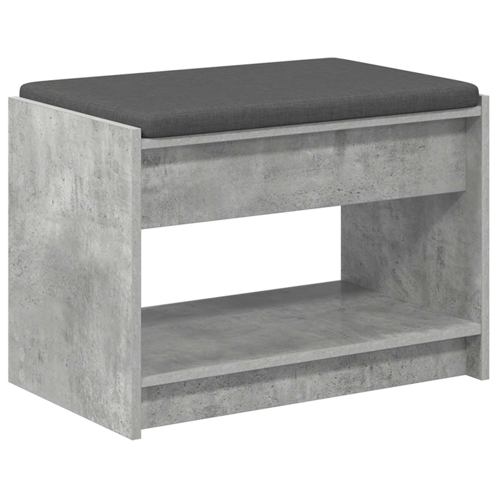 vidaXL Ławka w przedpokoju z poduszką Betonowy Szary 63 x 38 x 45 cm