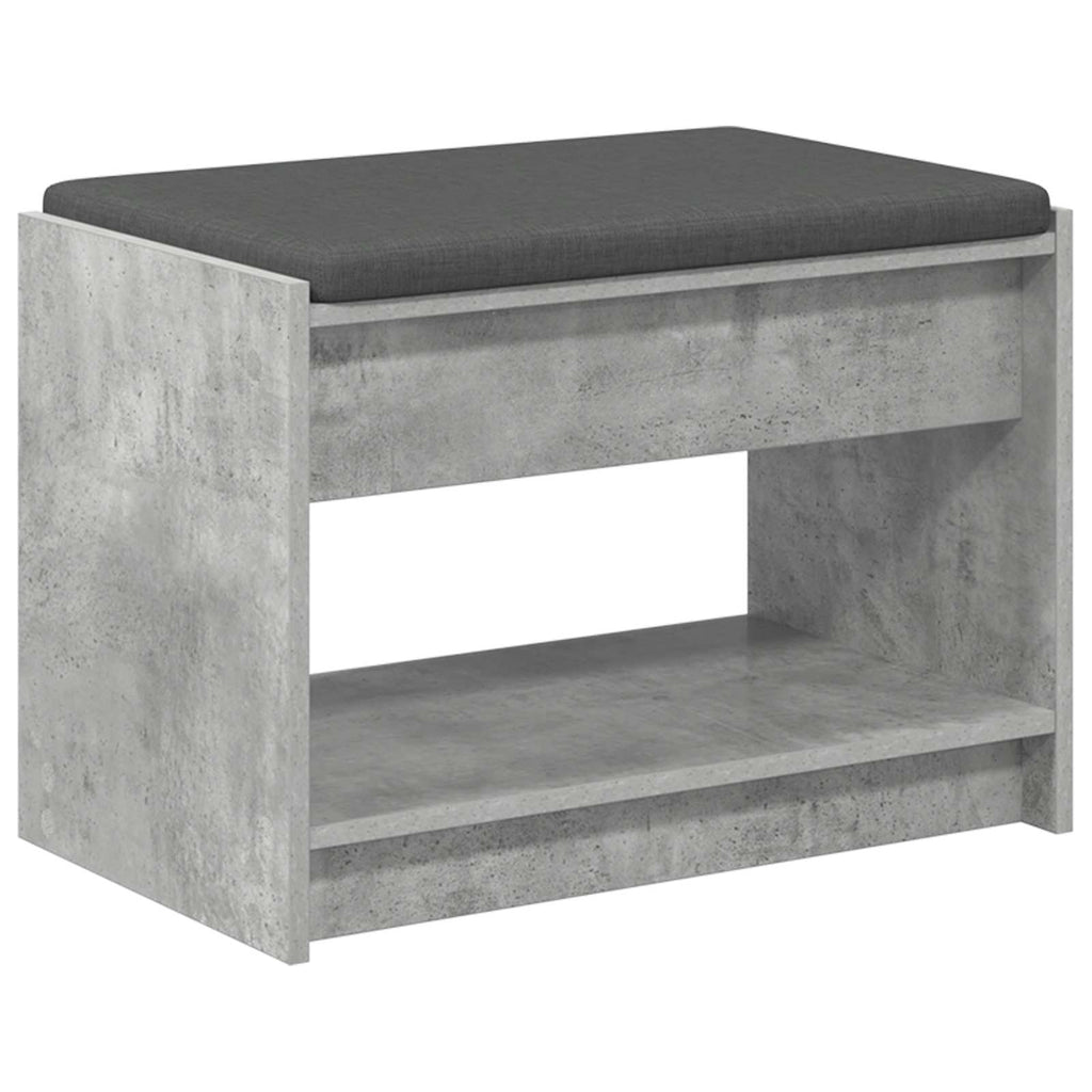 vidaXL Ławka w przedpokoju z poduszką Betonowy Szary 63 x 38 x 45 cm