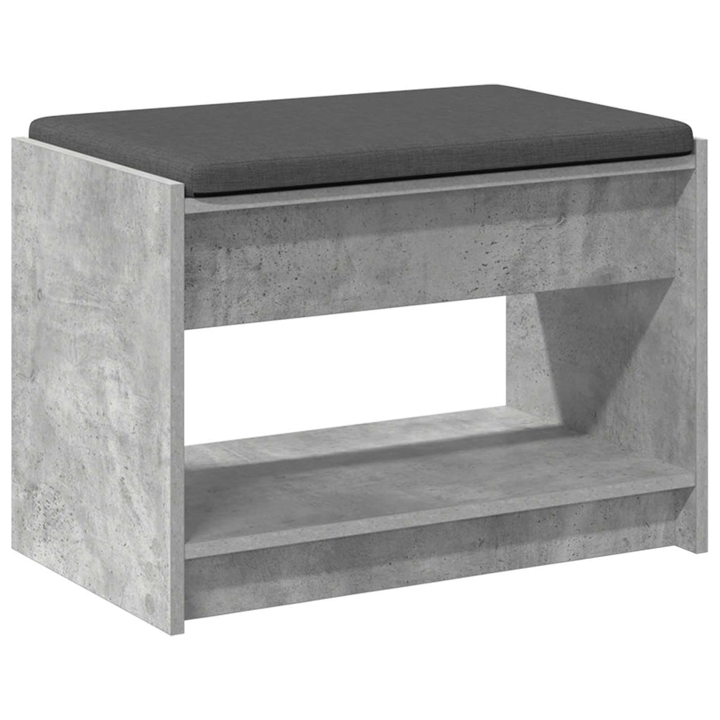 vidaXL Ławka w przedpokoju z poduszką Betonowy Szary 63 x 38 x 45 cm