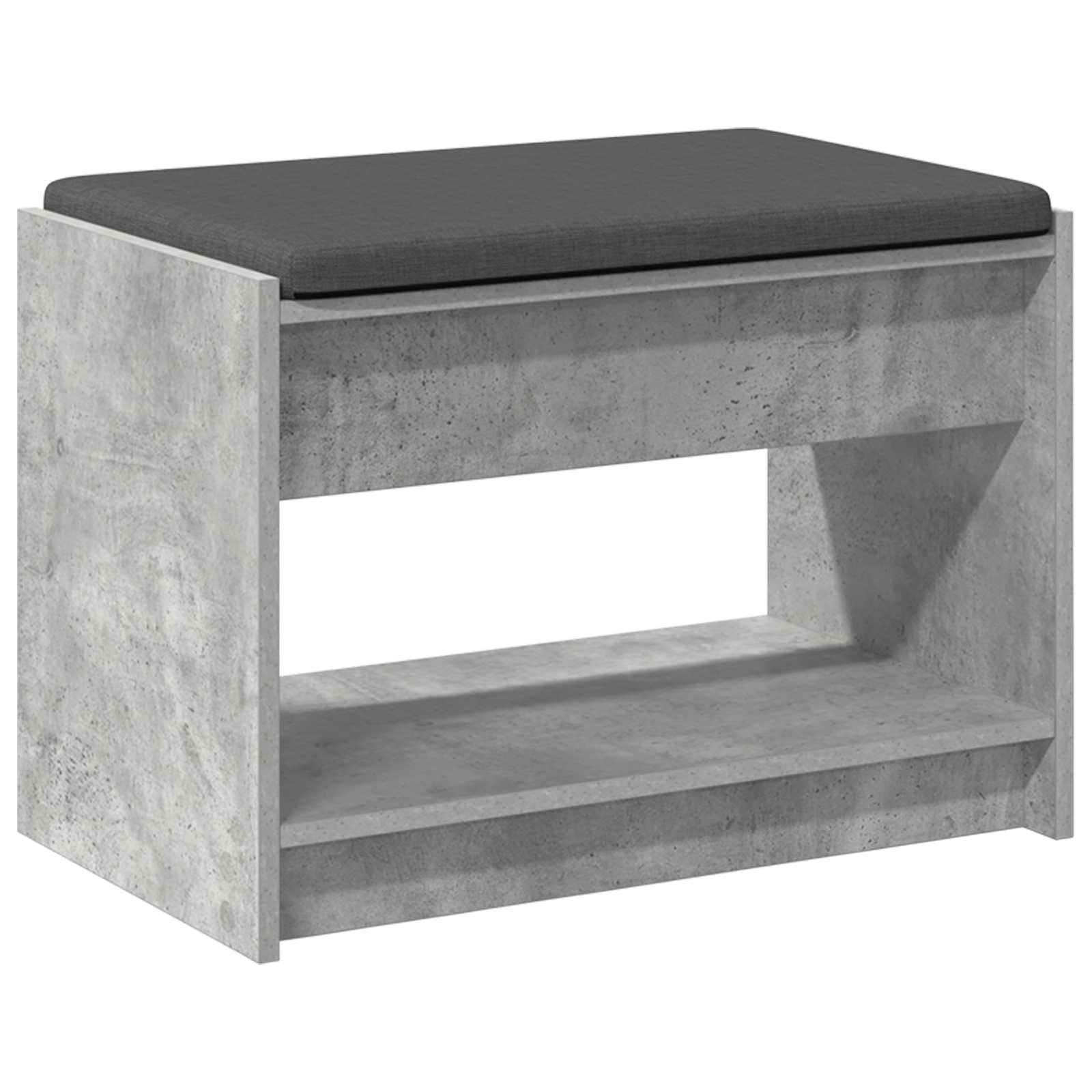 vidaXL Ławka w przedpokoju z poduszką Betonowy Szary 63 x 38 x 45 cm