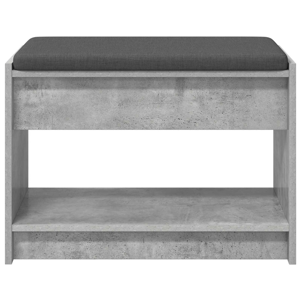 vidaXL Ławka w przedpokoju z poduszką Betonowy Szary 63 x 38 x 45 cm