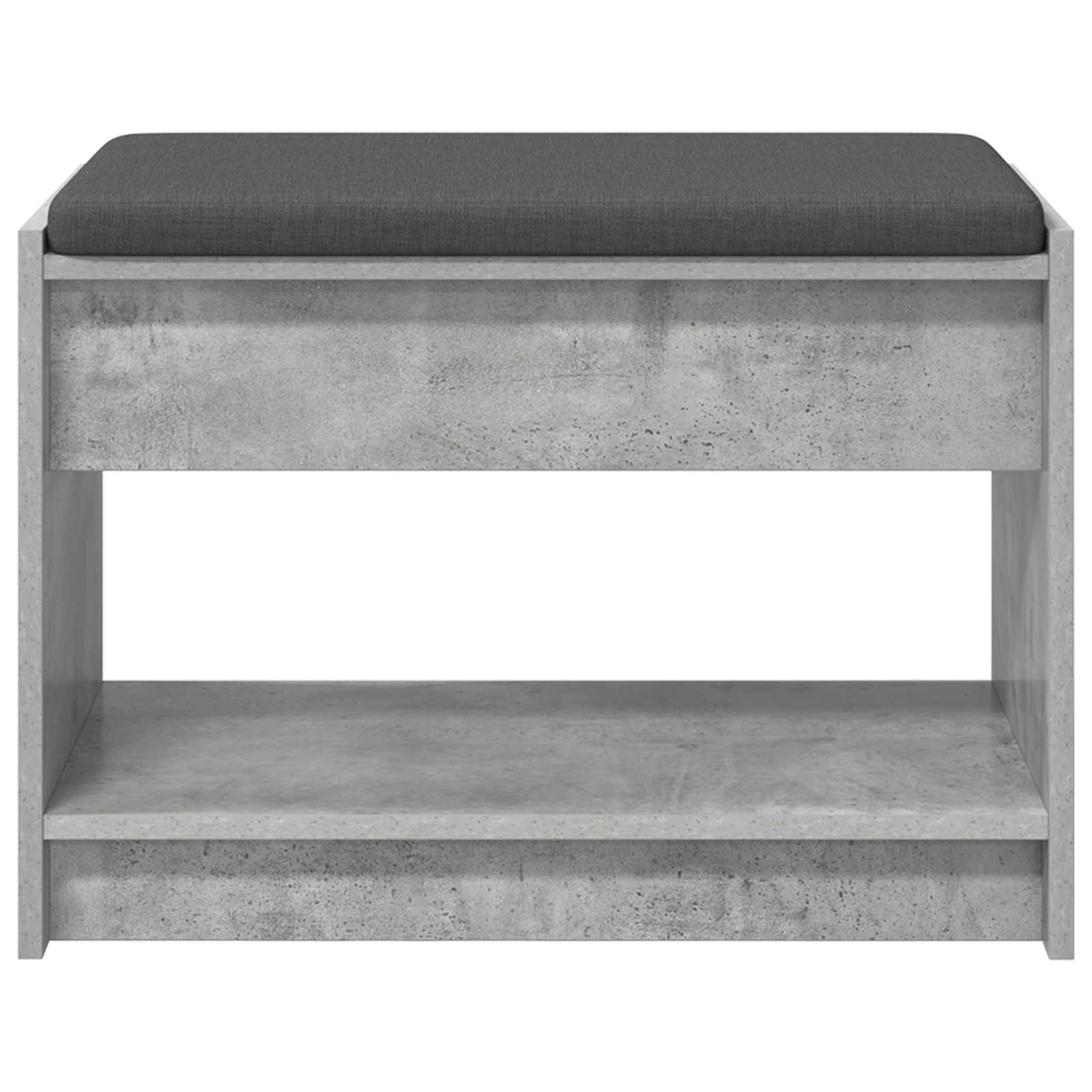vidaXL Ławka w przedpokoju z poduszką Betonowy Szary 63 x 38 x 45 cm