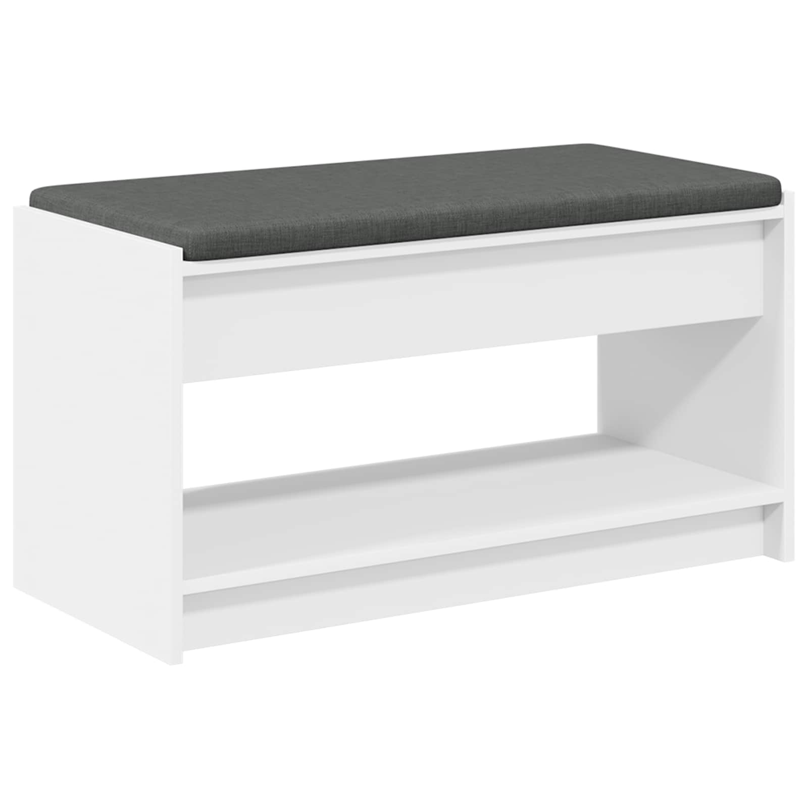 vidaXL Ławka w przedpokoju z poduszką z półką Biały 83 x 38 x 45 cm