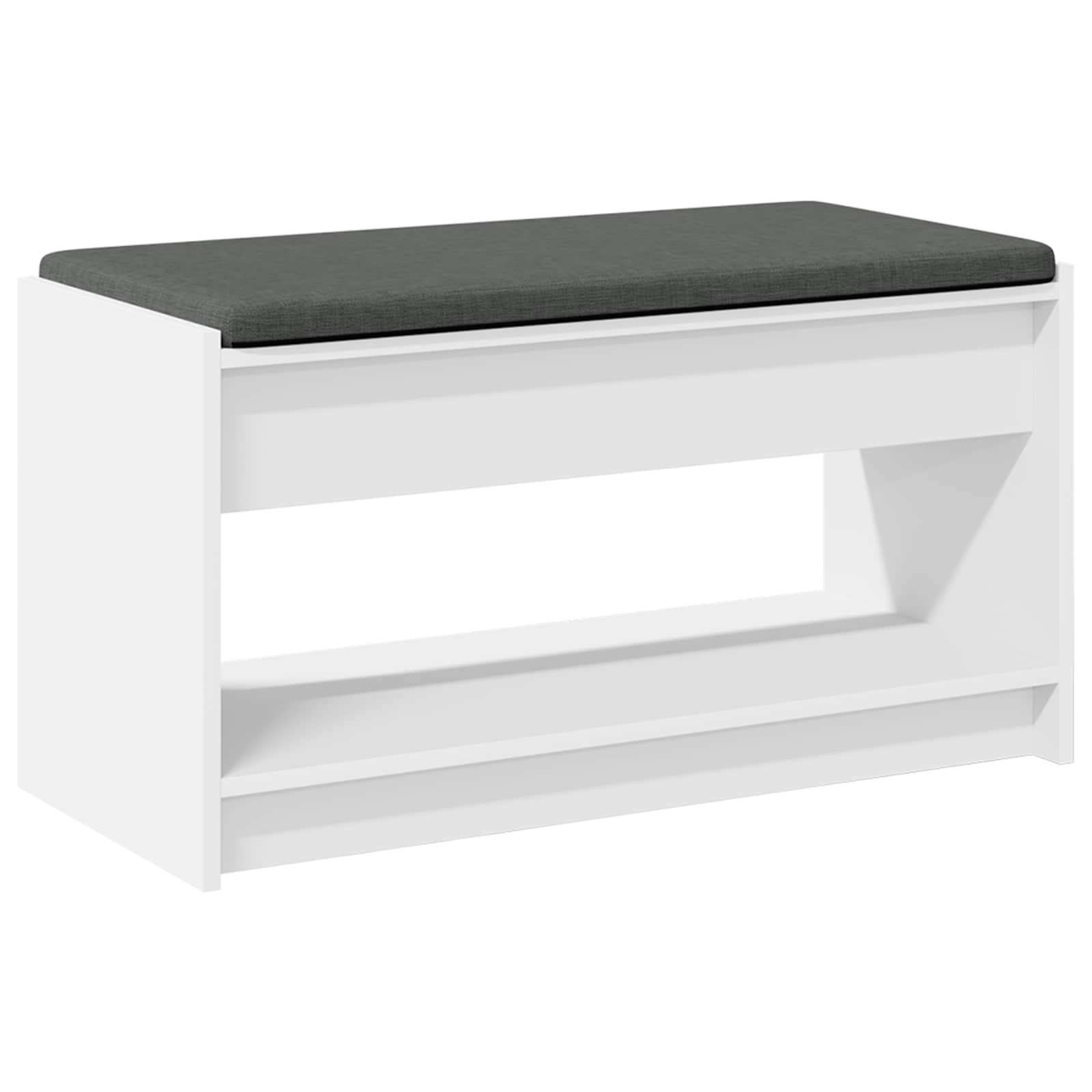 vidaXL Ławka w przedpokoju z poduszką z półką Biały 83 x 38 x 45 cm