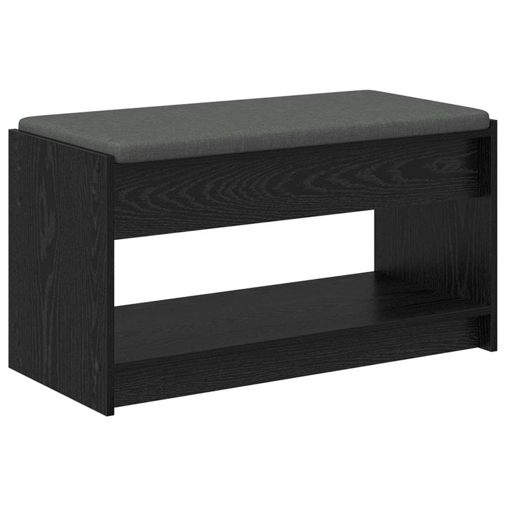 vidaXL Ławka w przedpokoju z poduszką Czarny Dąb 83 x 38 x 45 cm
