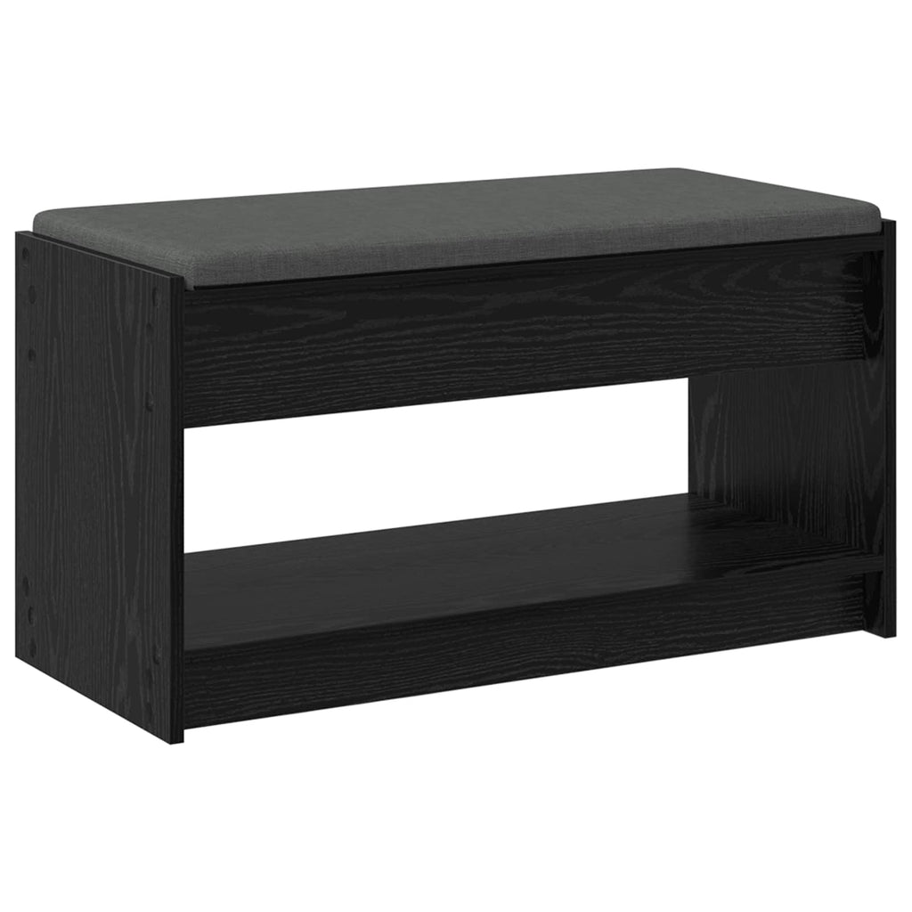 vidaXL Ławka w przedpokoju z poduszką Czarny Dąb 83 x 38 x 45 cm